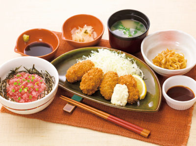 カキフライとミニまぐろご飯和膳