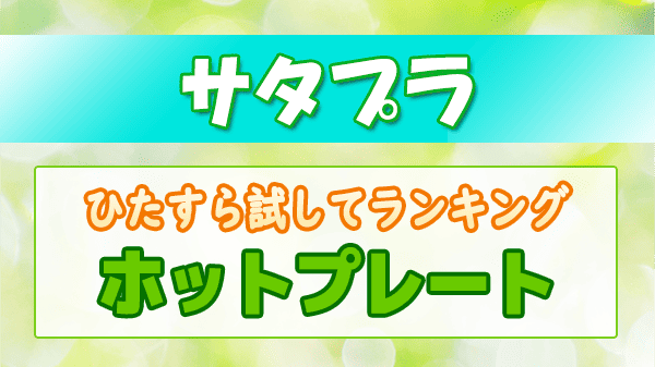 サタプラ ひたすら試してランキング ホットプレート 調理家電
